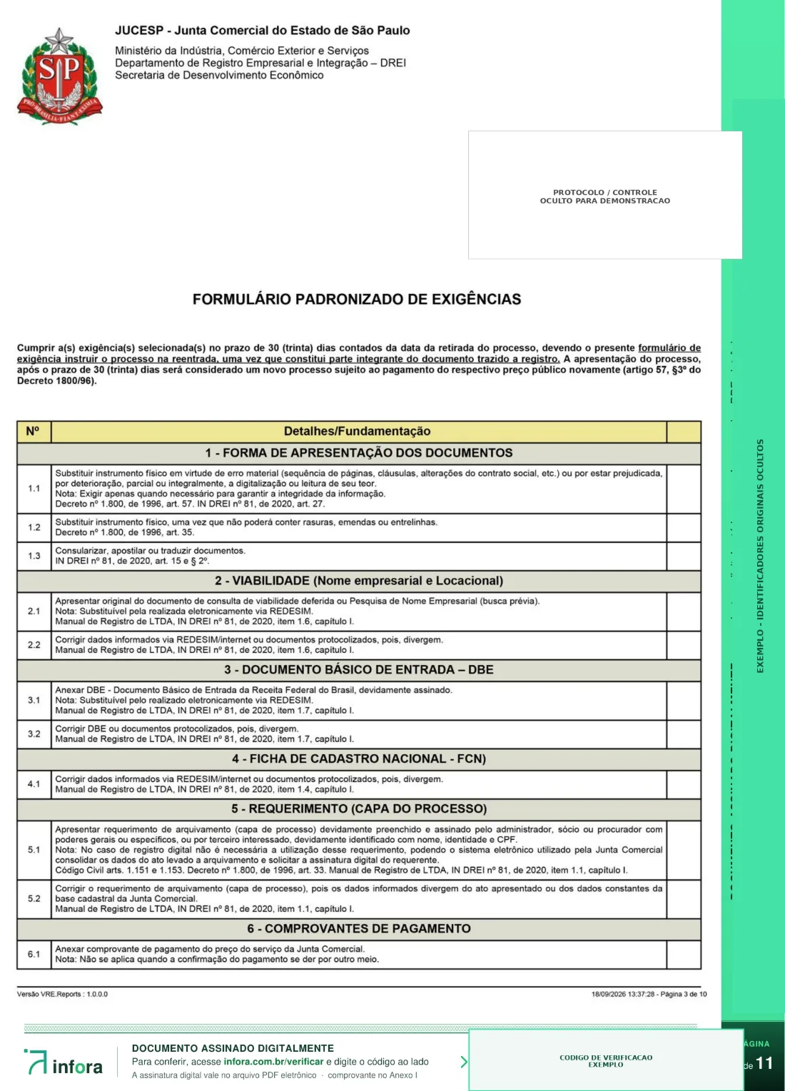 Página de um documento assinado digitalmente, vista no celular