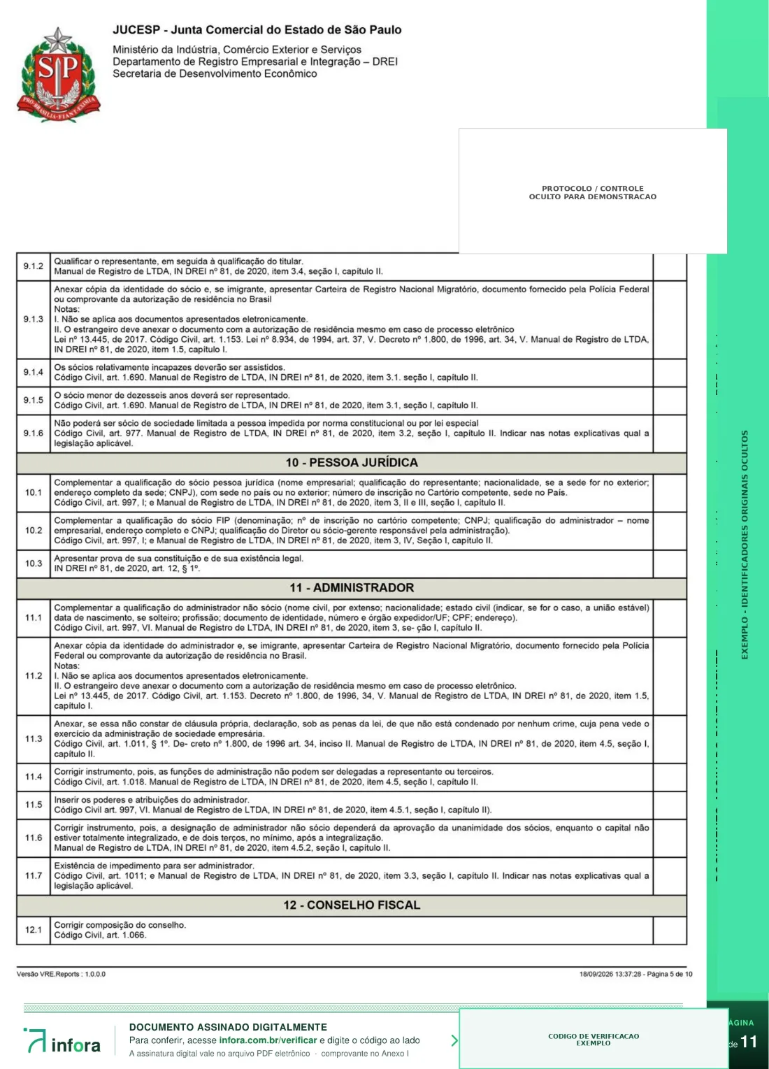 Página 5 de 11 do documento assinado, com código de verificação